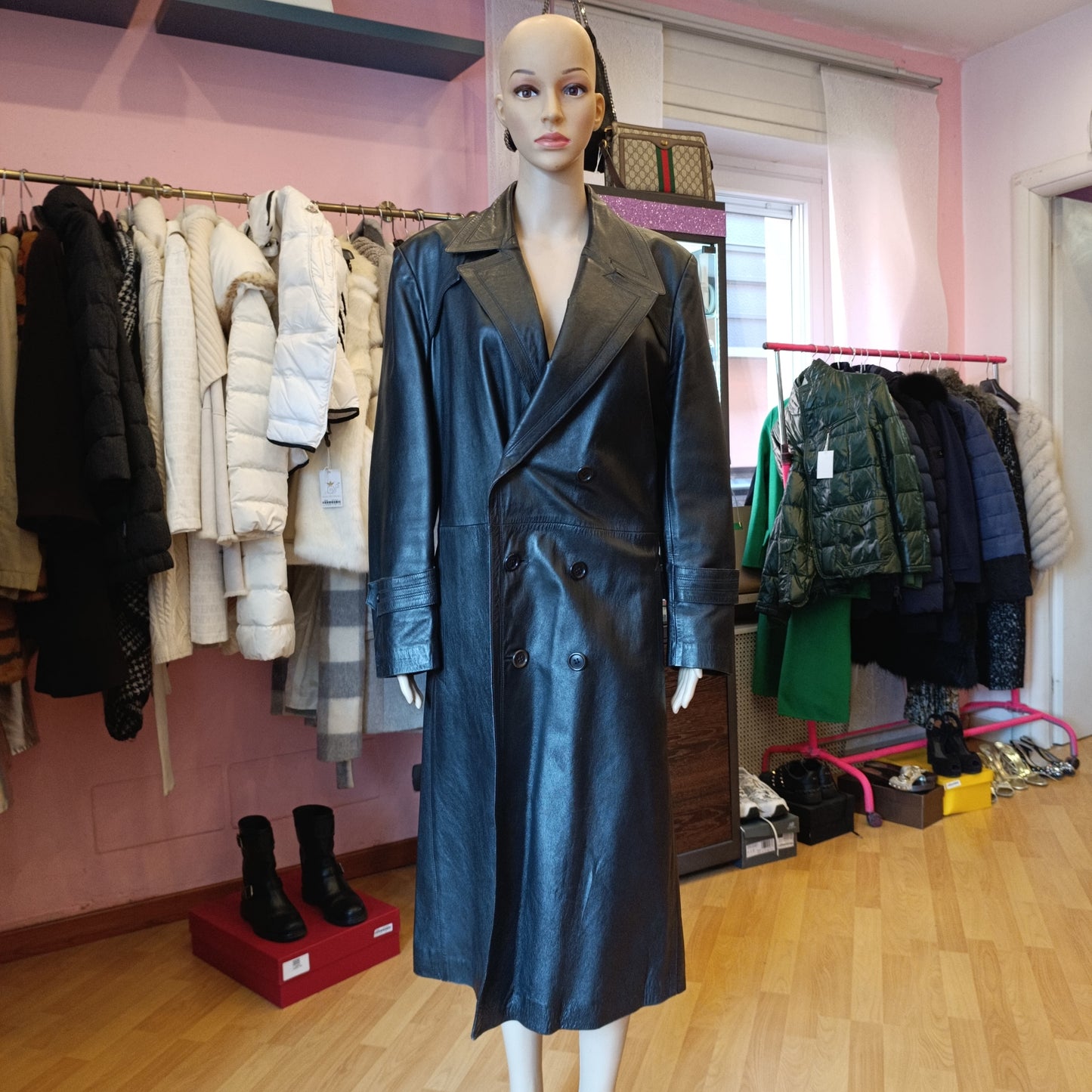 Trench pelle vintage tg S/M