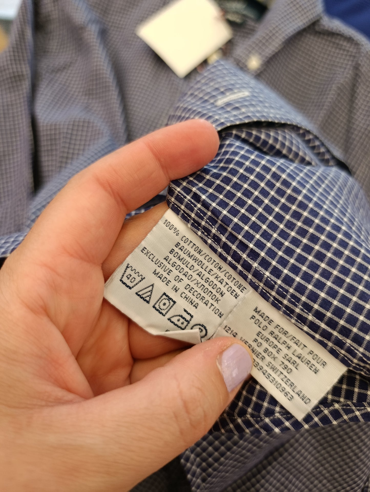 Camicia Ralph Lauren a quadretti blu bianca tg M