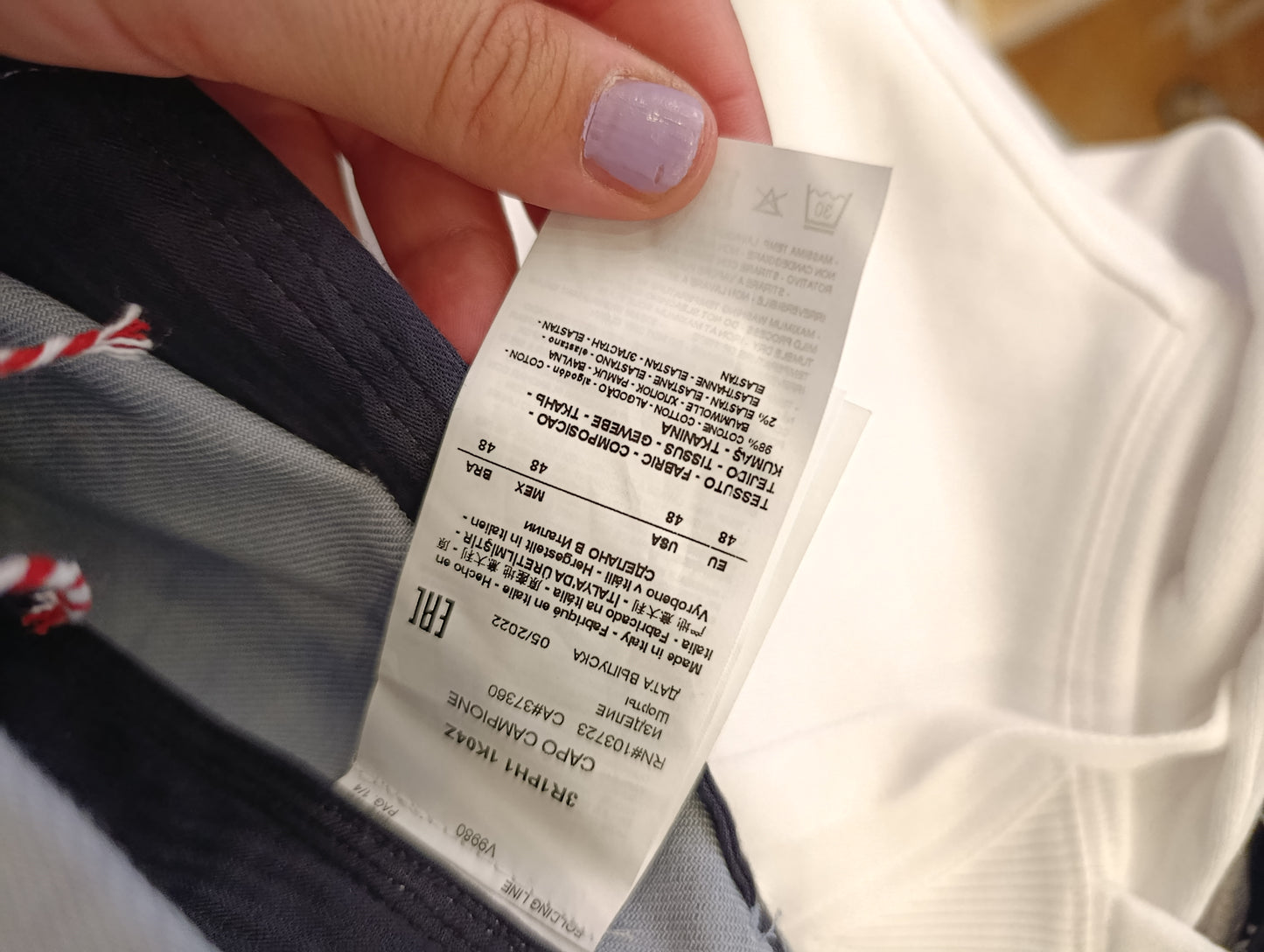 Pantaloncino uomo Armani azzurro polvere tg 48