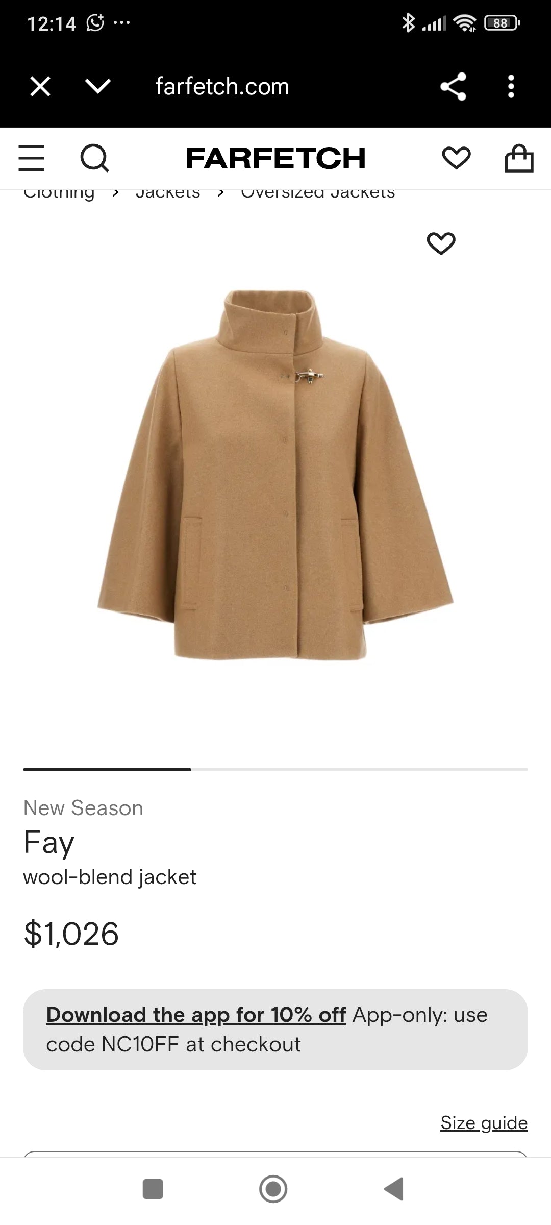 Cappotto Fay corto tg S