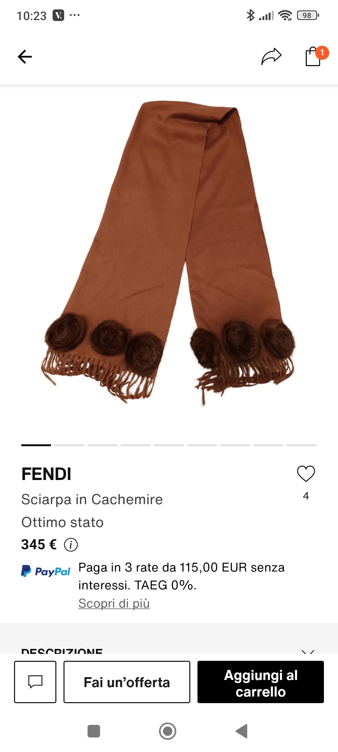 Stola rose cashemere e visone (Fendi ma senza etichetta)