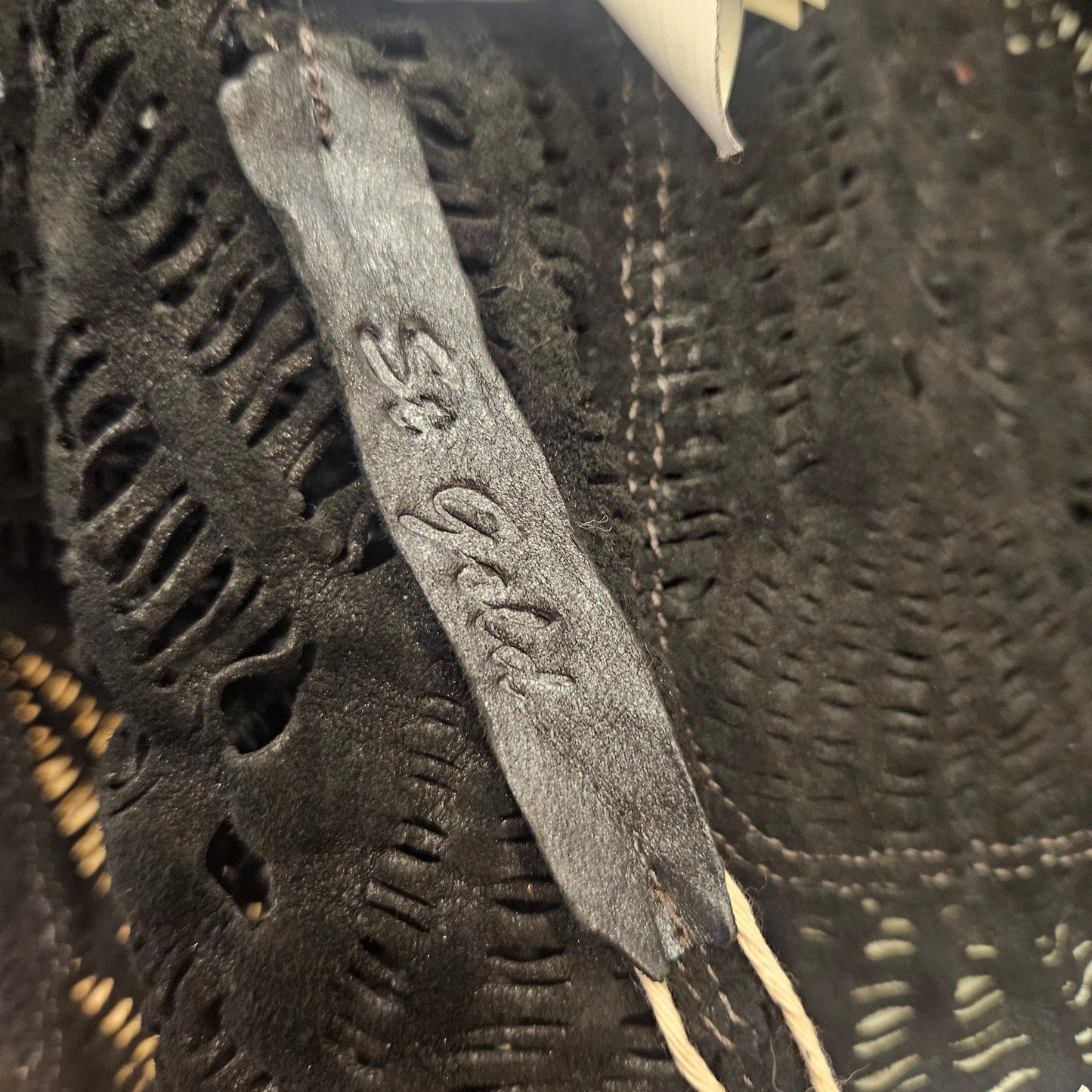 Giacca in pelle traforata tg S