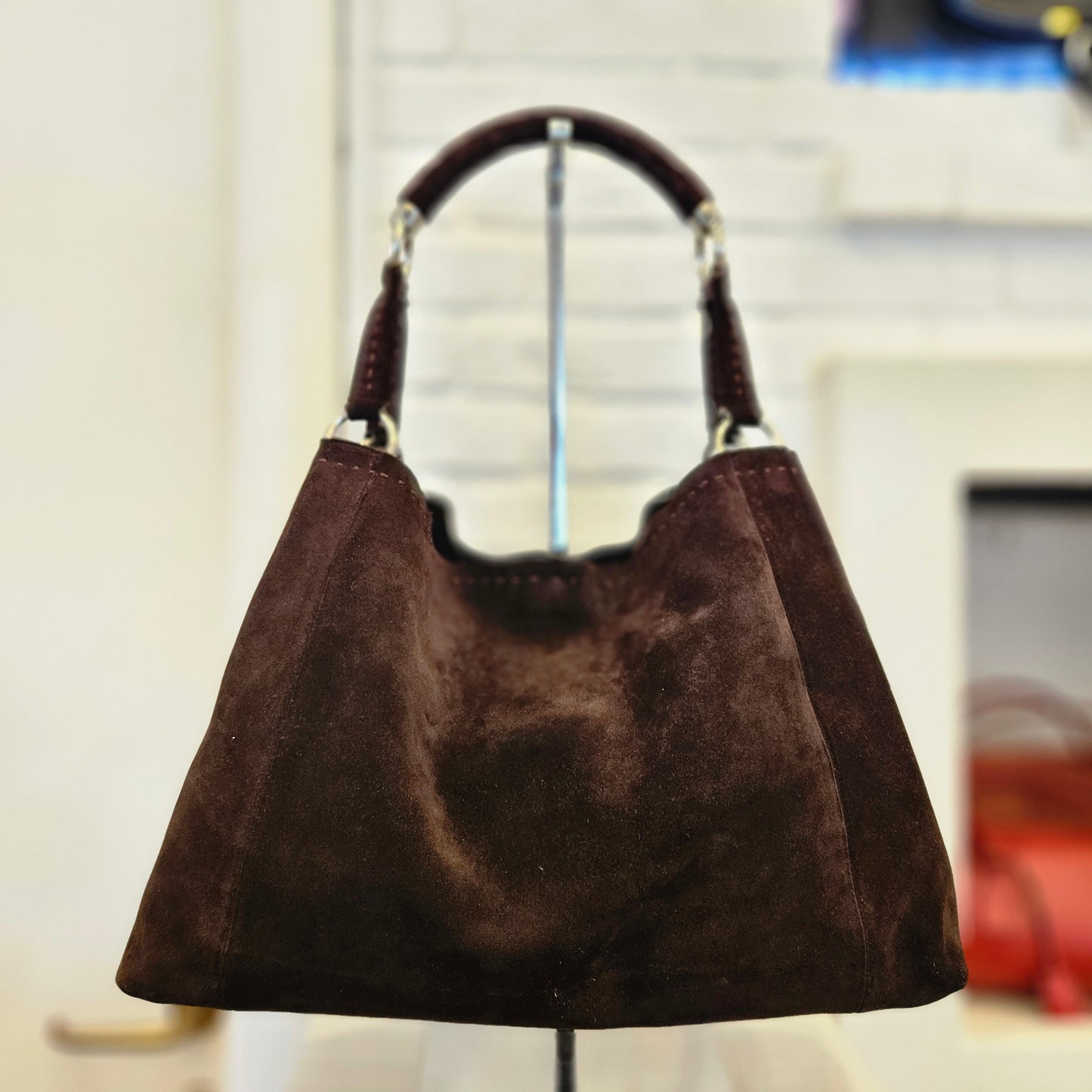 Borsa Prada in camoscio