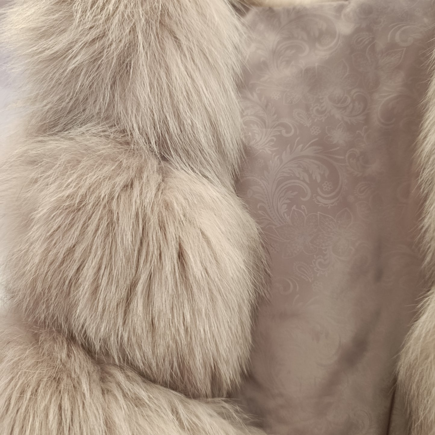 Gilet di volpe lilla tg unica