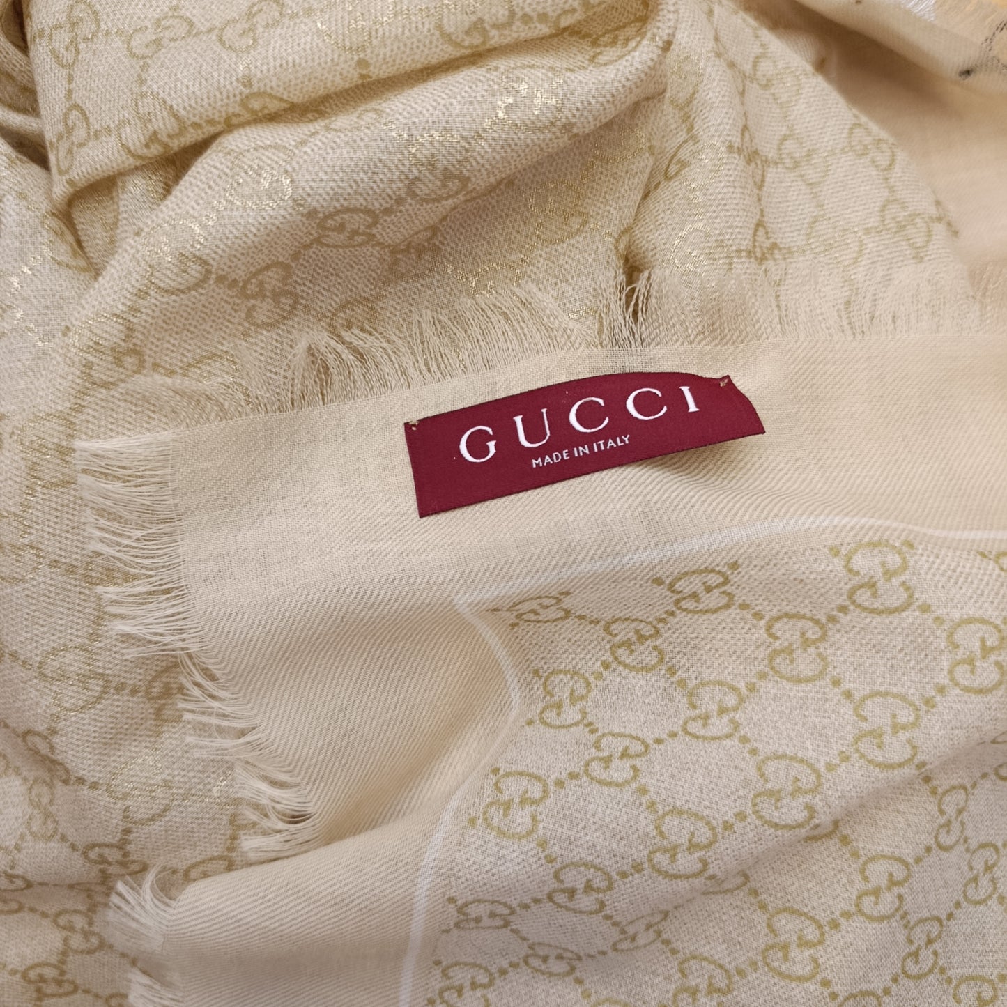 Sciarpa Gucci colorazione panna nuova con cartellino