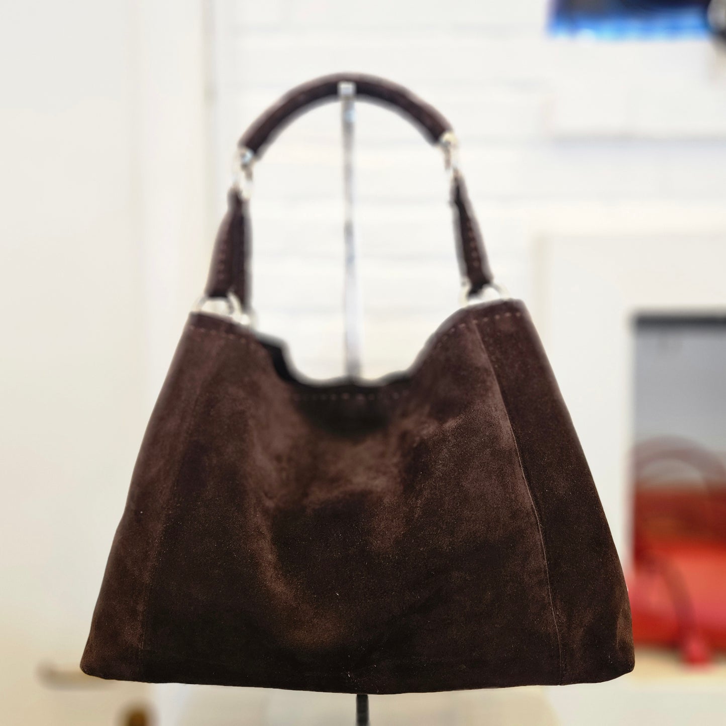Borsa Prada in camoscio