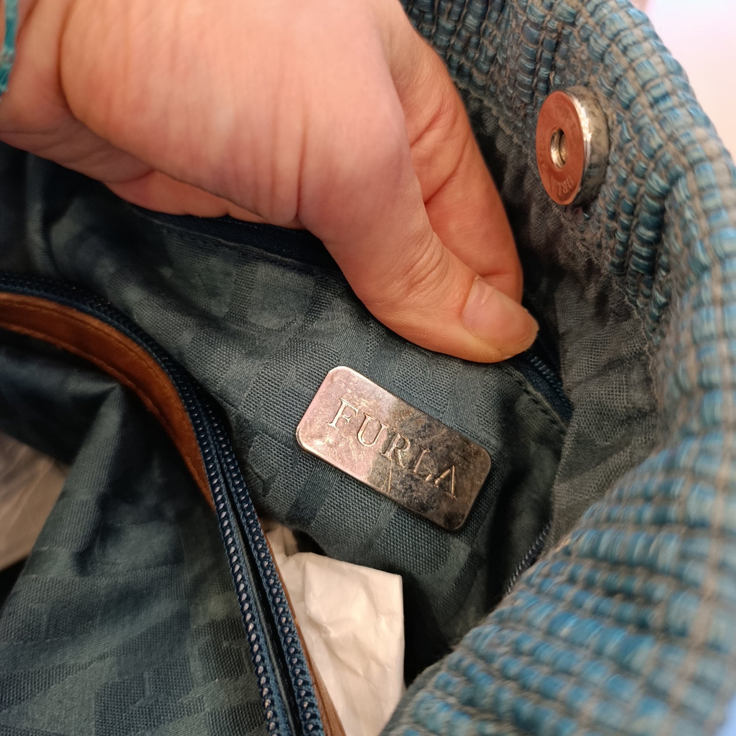 Borsa Furla verde petrolio