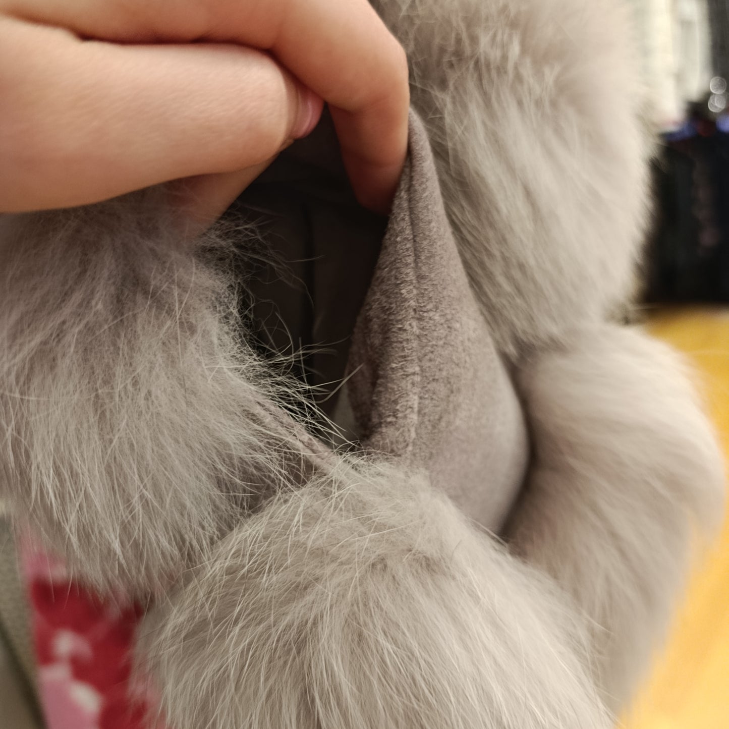 Gilet di volpe lilla tg unica