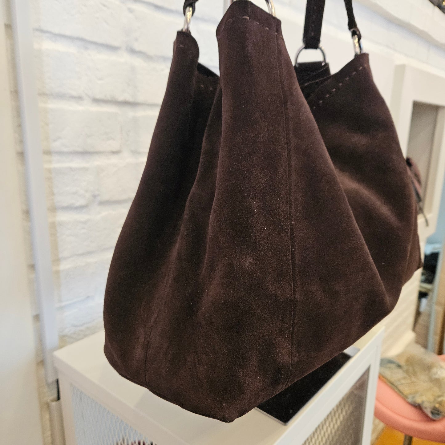 Borsa Prada in camoscio
