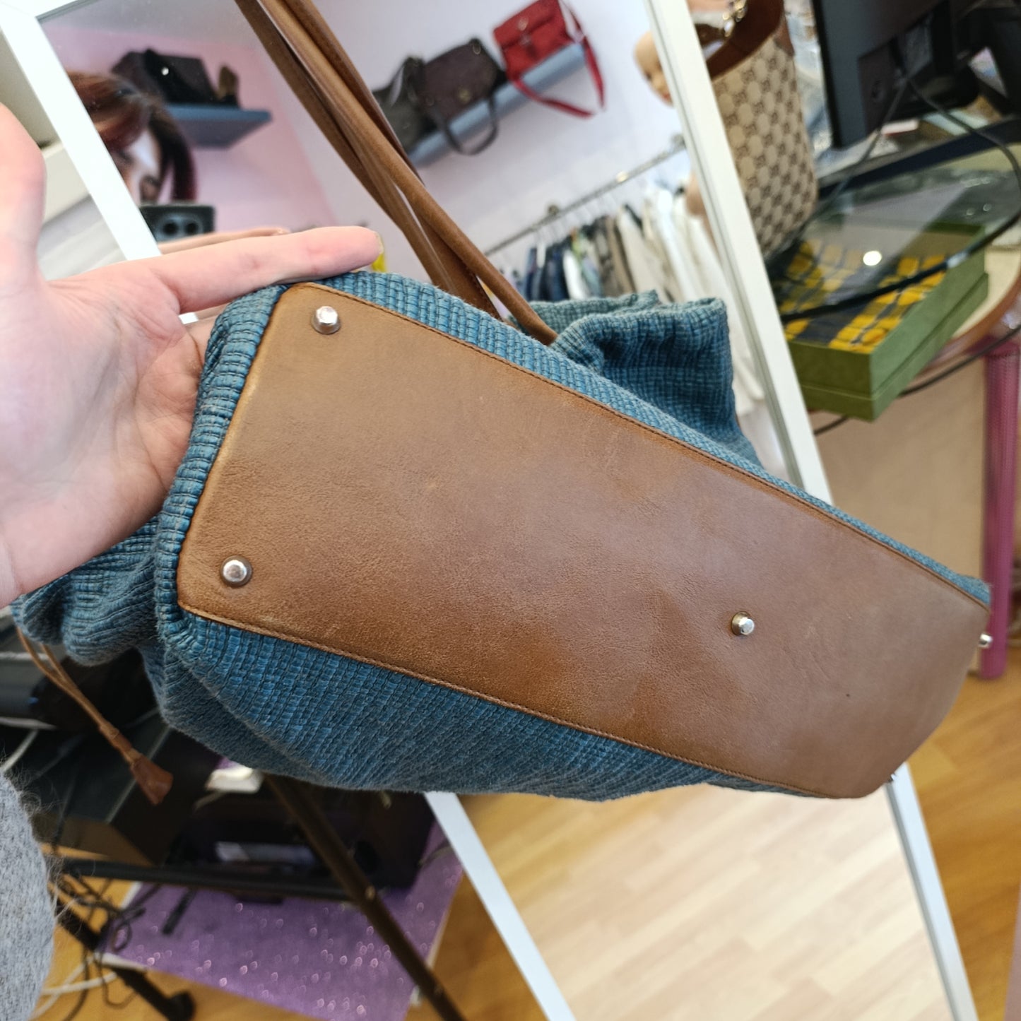 Borsa Furla verde petrolio