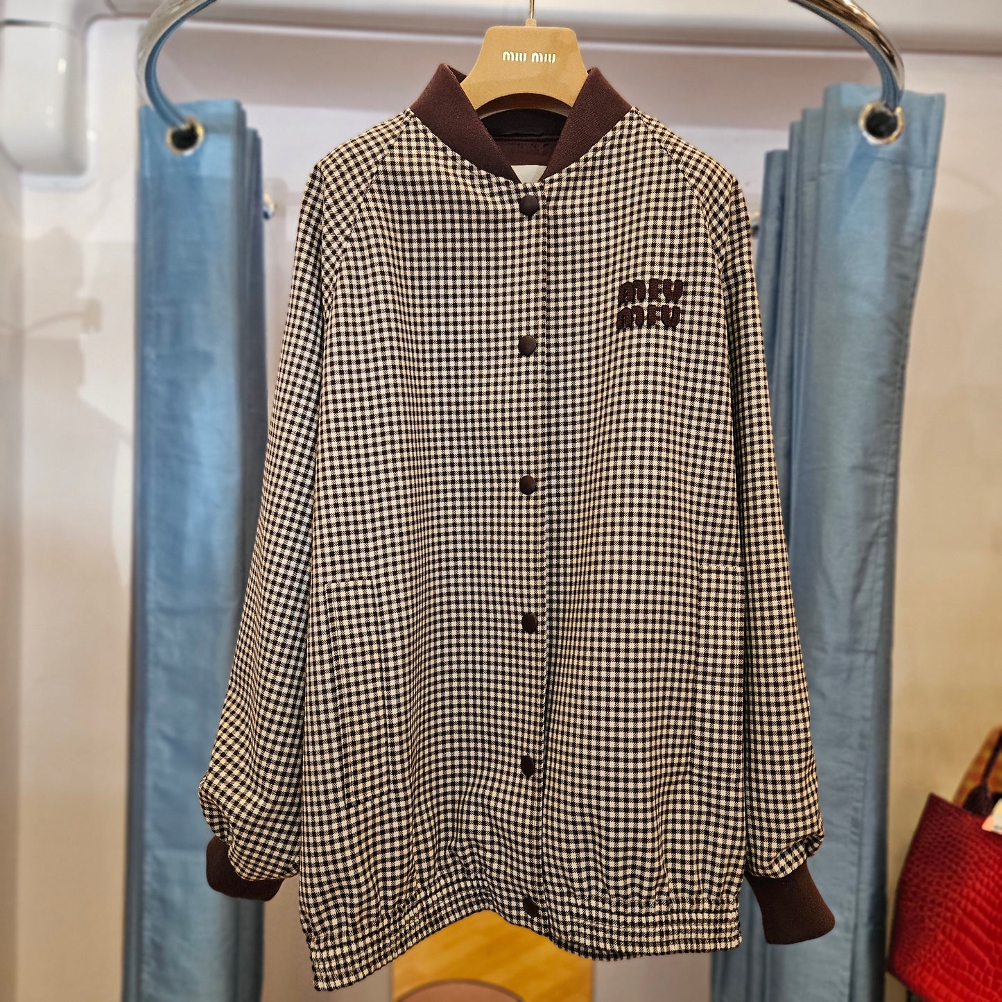 Giacca Miu Miu Gingham Check Blouson tg 40 over
