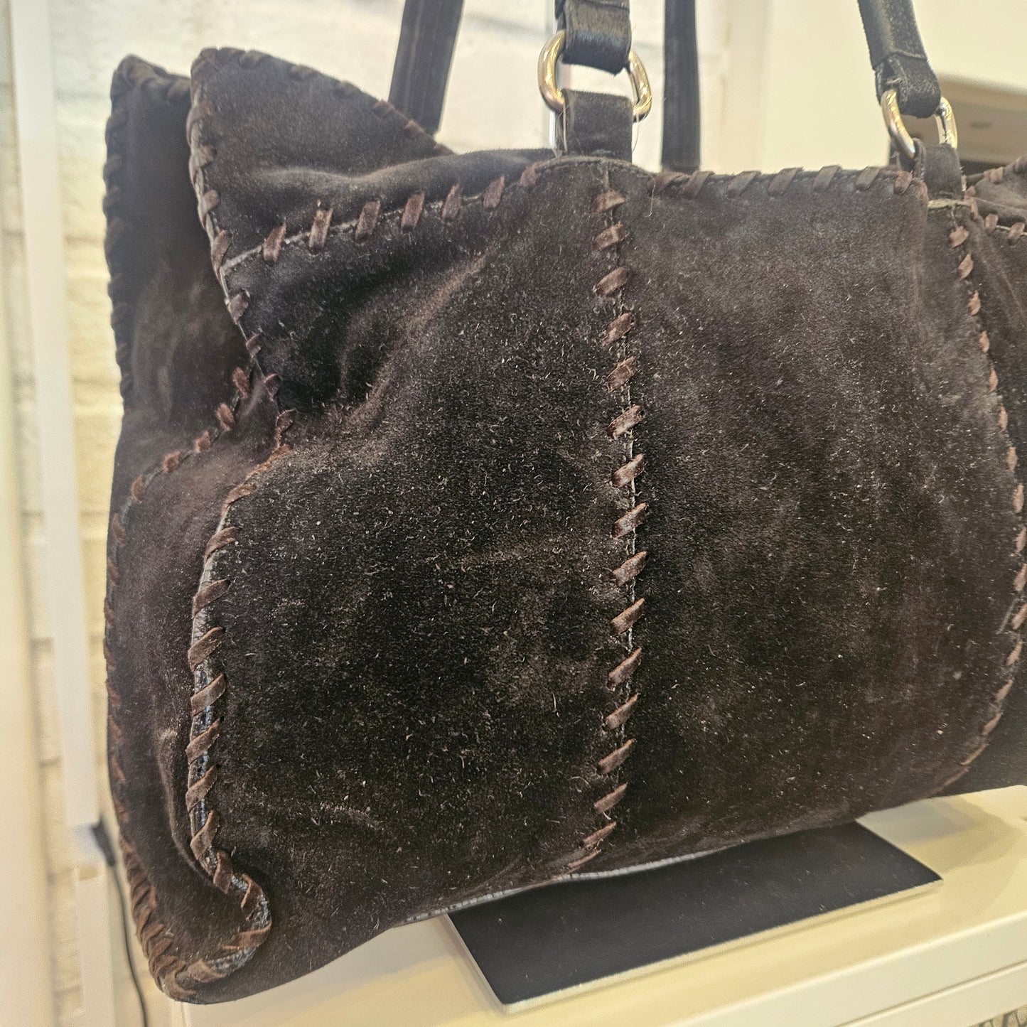 Borsa Prada in camoscio