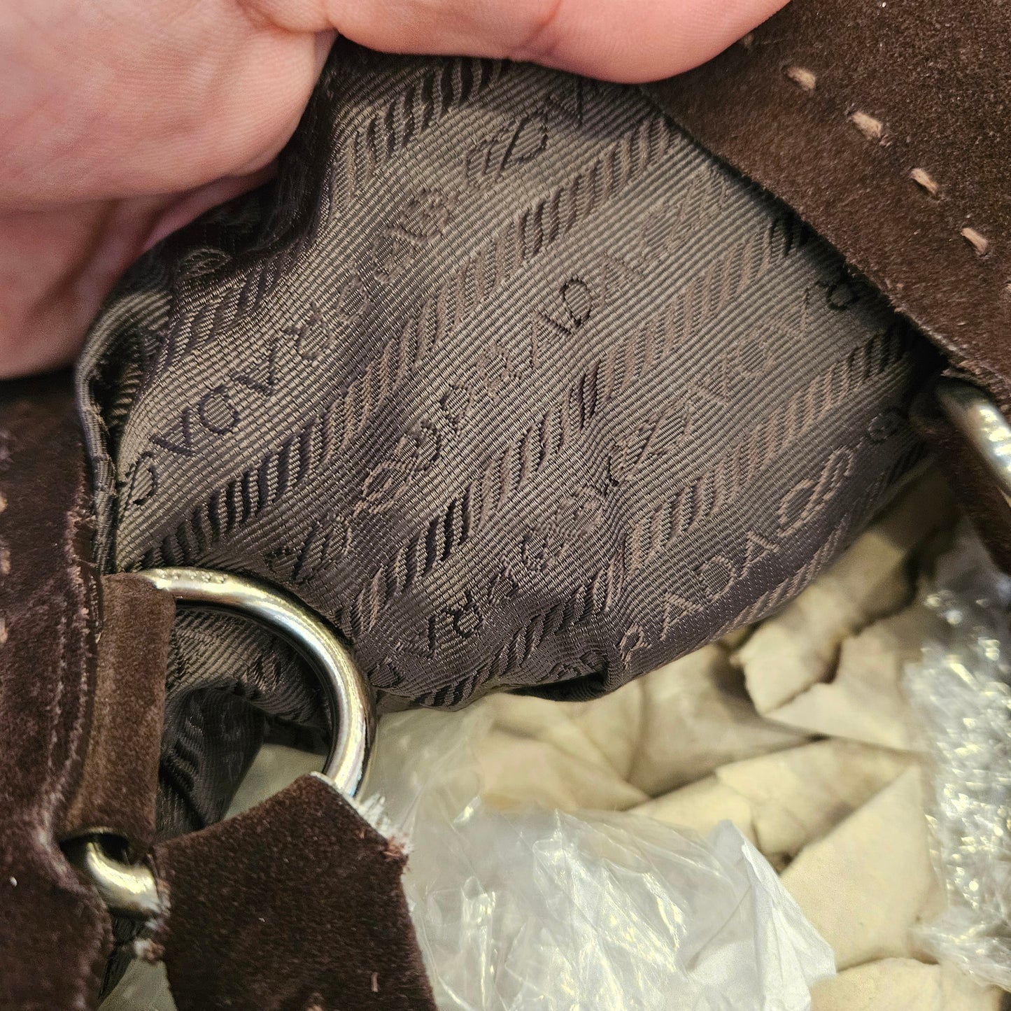 Borsa Prada in camoscio