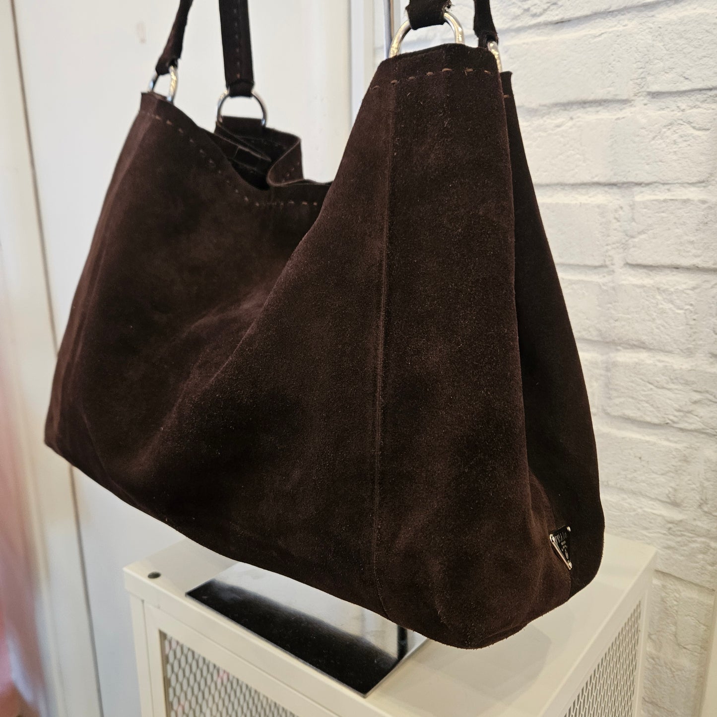 Borsa Prada in camoscio