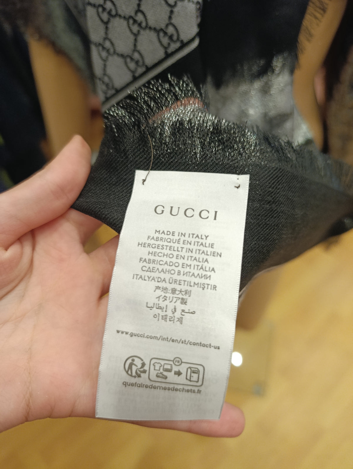 Sciarpa Gucci double face grigia
