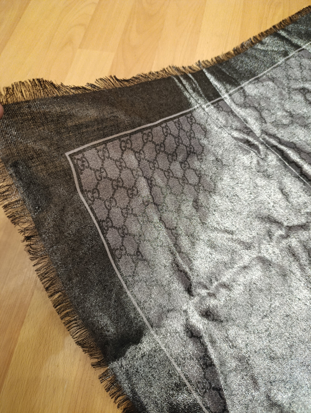 Sciarpa Gucci double face grigia