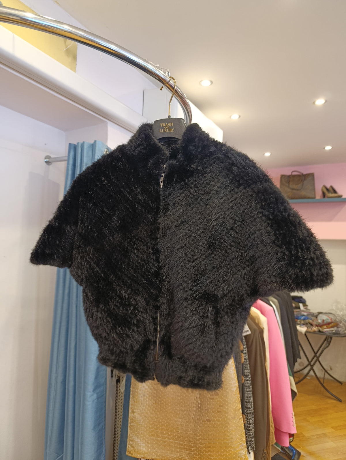 Pelliccia di visone nero tg S/M