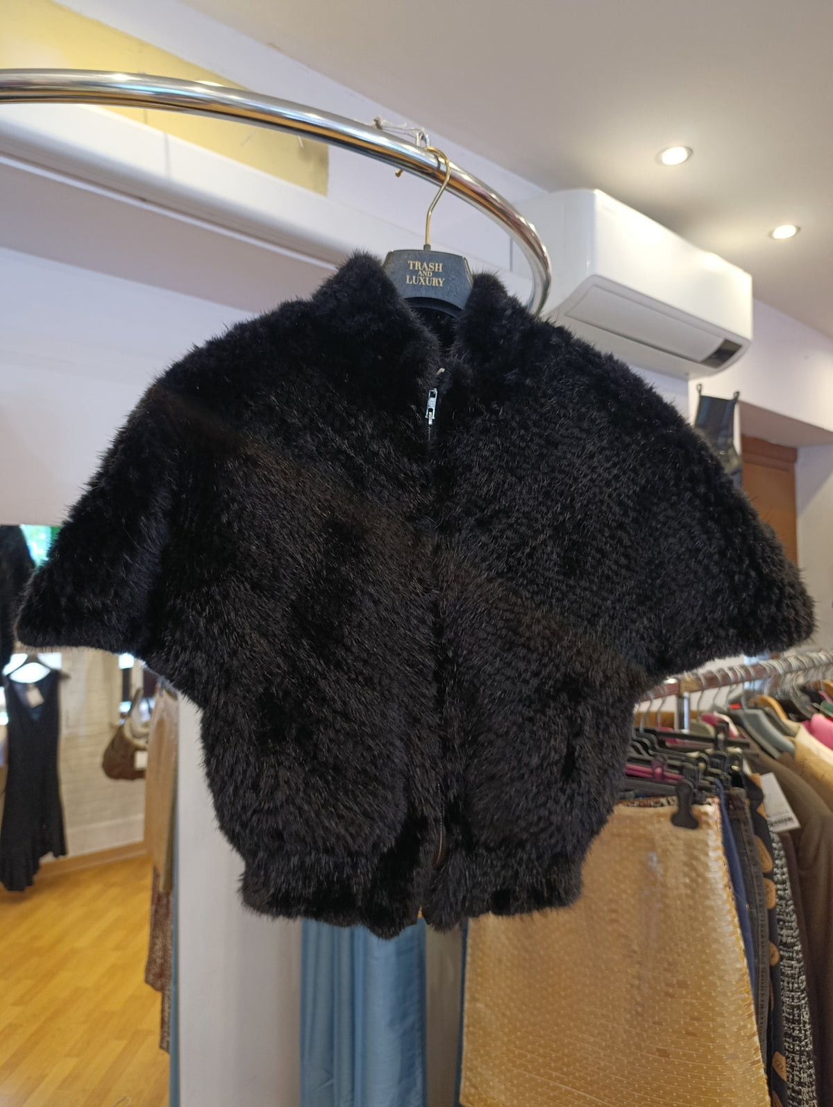 Pelliccia di visone nero tg S/M