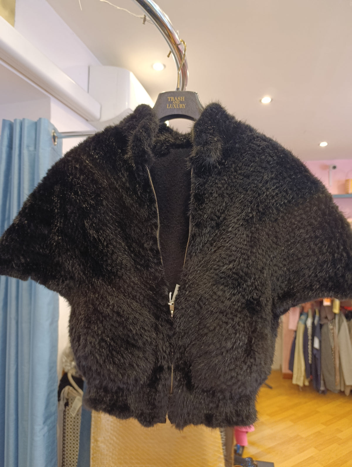 Pelliccia di visone nero tg S/M