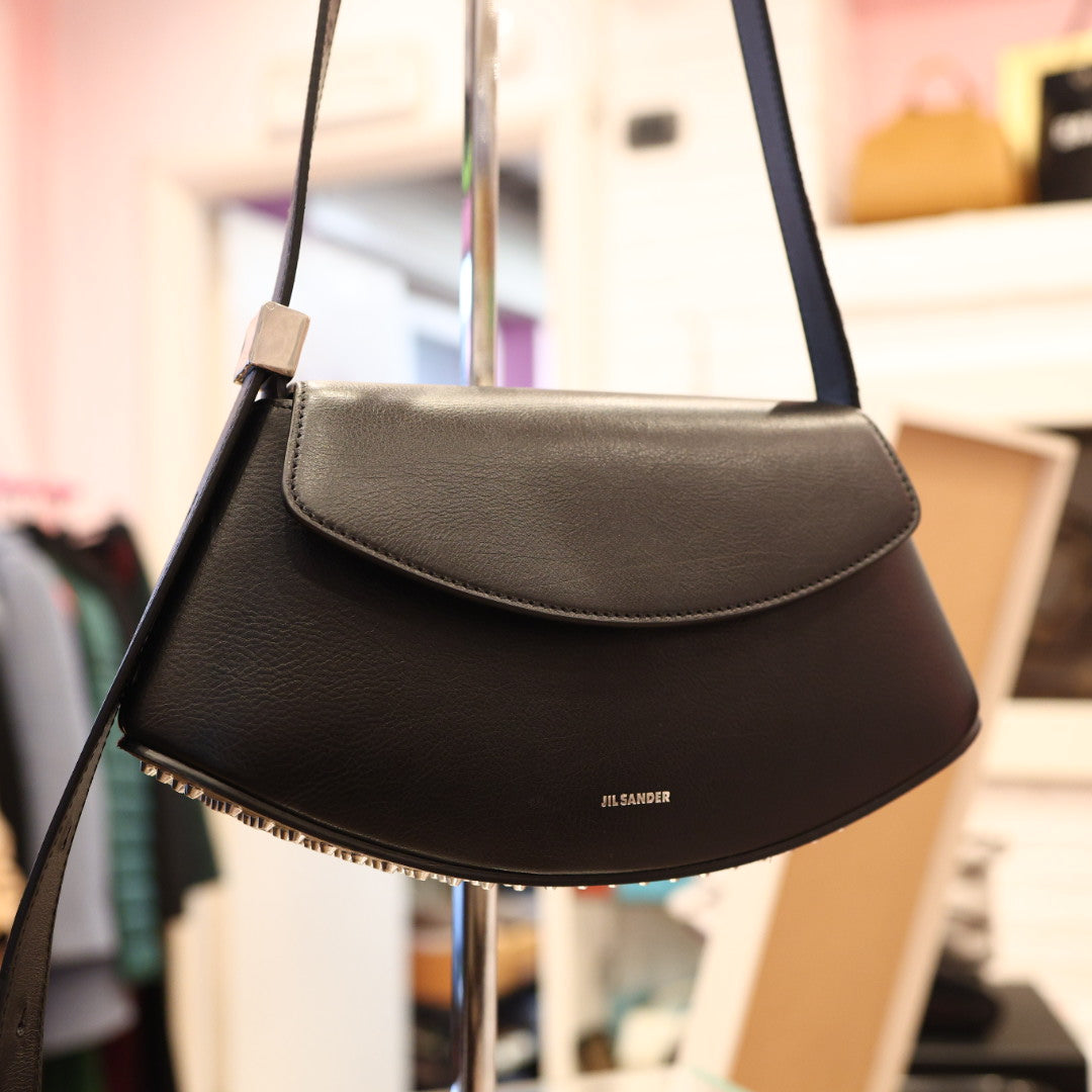 Borsa a Tracolla Jil Sander Eldorado Small in Pelle Nera – Second hand d'autore