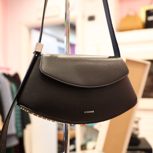 Borsa a Tracolla Jil Sander Eldorado Small in Pelle Nera – Second hand d'autore
