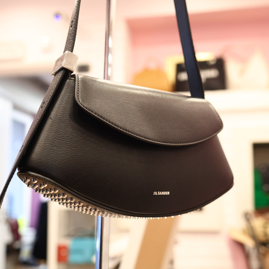 Borsa a Tracolla Jil Sander Eldorado Small in Pelle Nera – Second hand d'autore