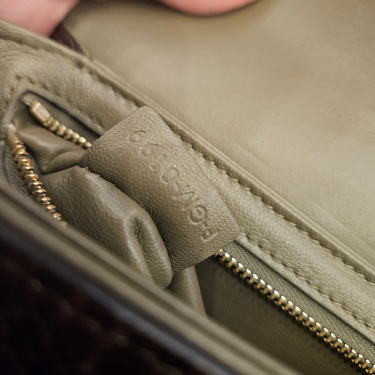 Borsa Celine Teen Triomphe in Pelle Esotica Marrone