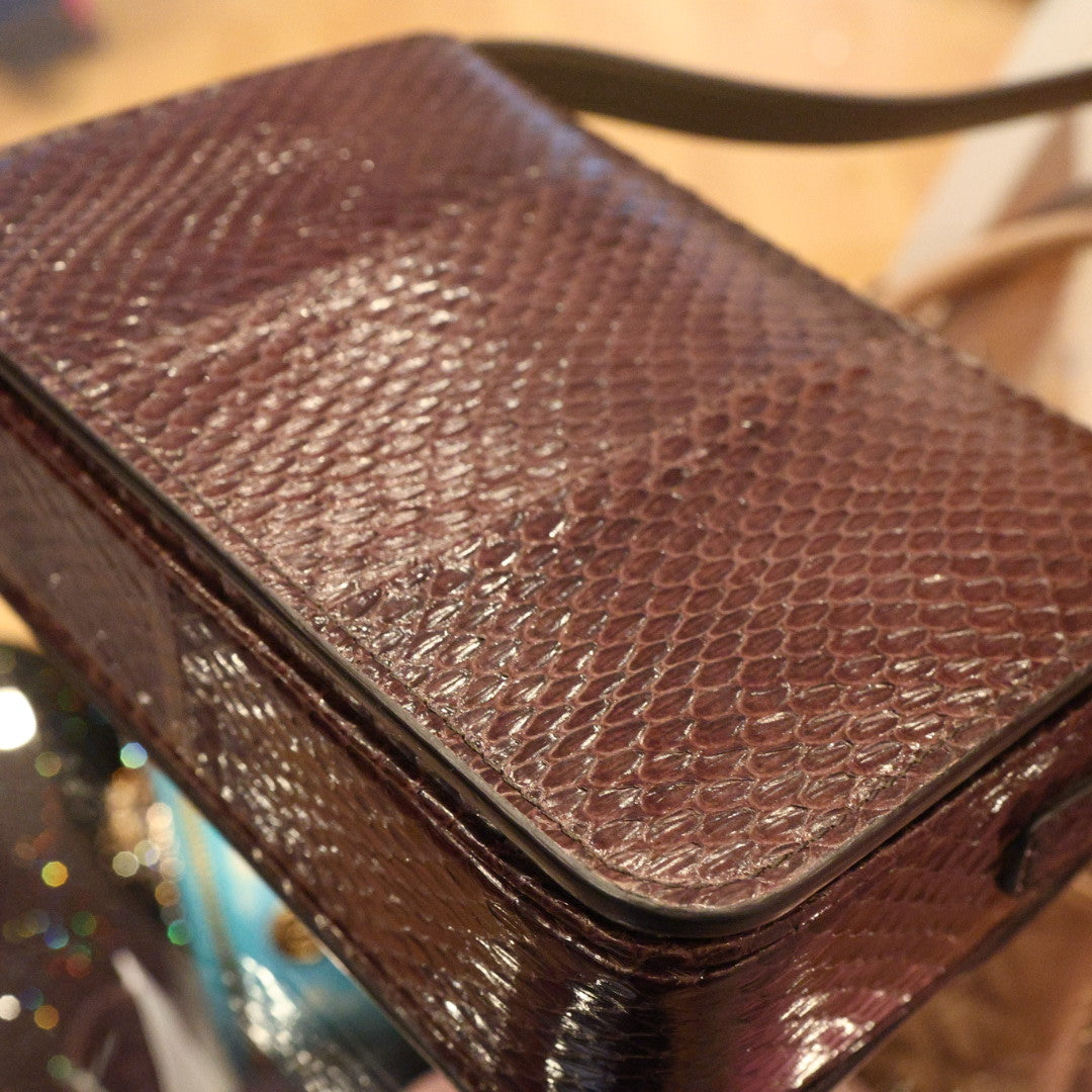 Borsa Celine Teen Triomphe in Pelle Esotica Marrone