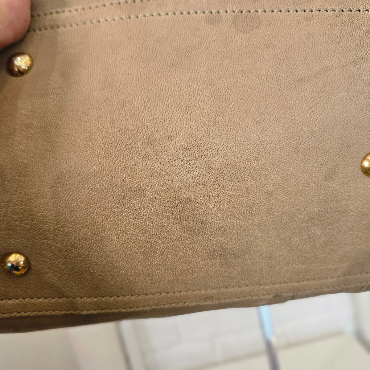Borsa a Mano Yves Saint Laurent Chyc Large in Pelle Scamosciata Taupe