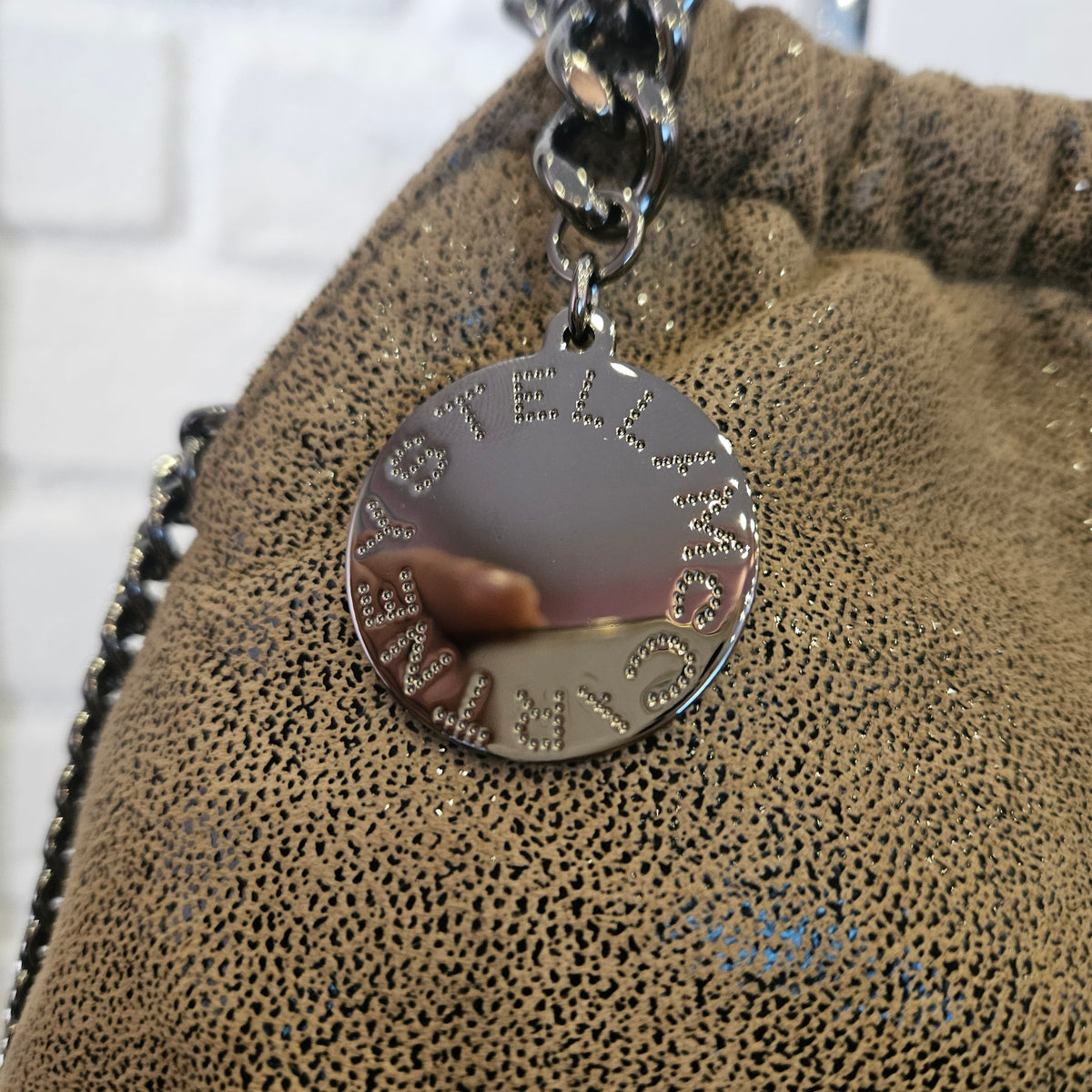 Borsa Stella McCartney Falabella Effetto Cracklé Oro/Bronzo