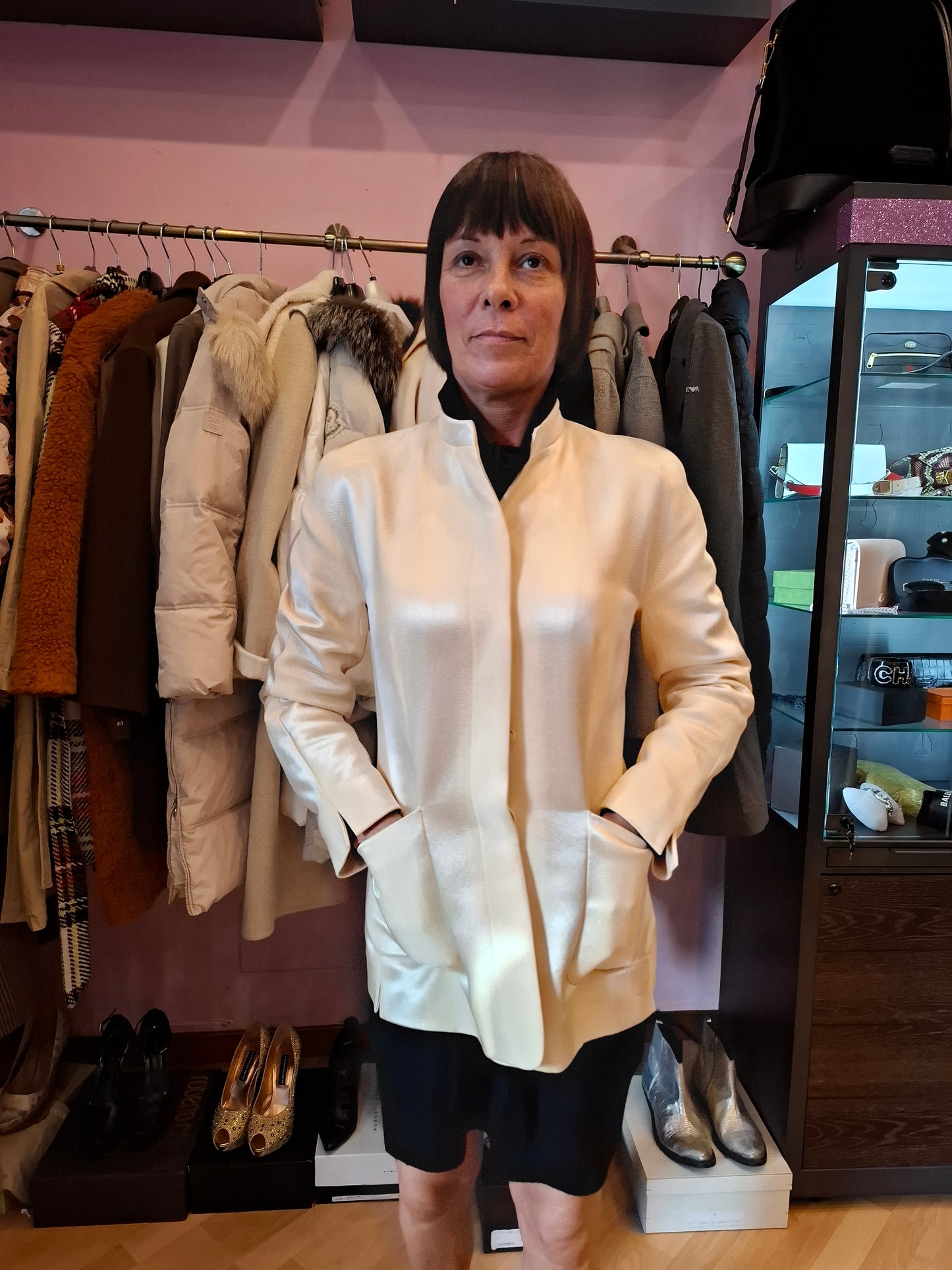 Blazer bianco Giorgio Armani tg40 perlato