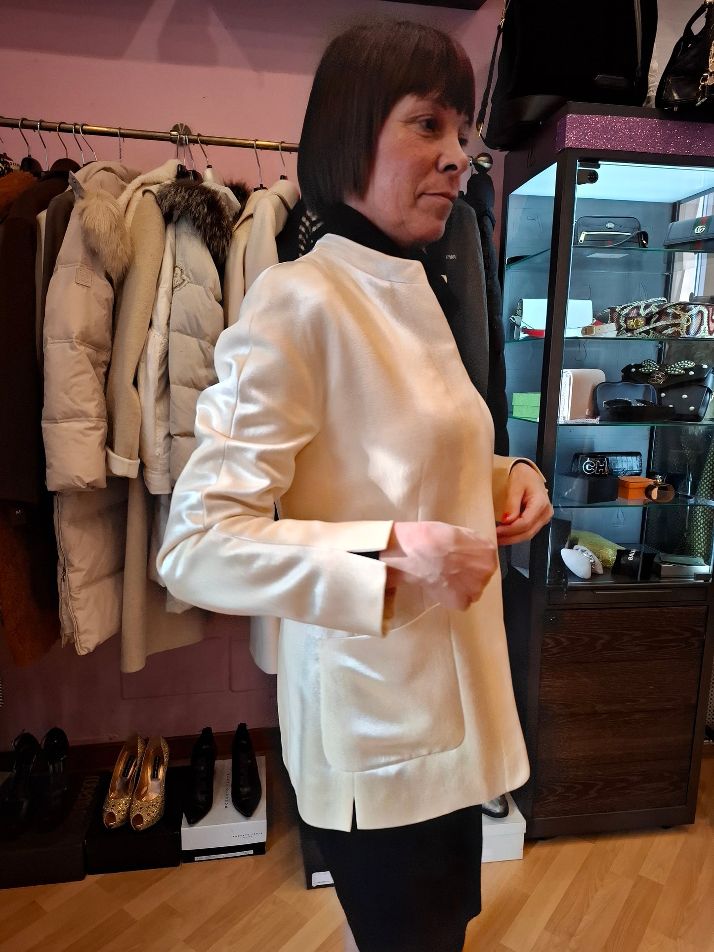 Blazer bianco Giorgio Armani tg40 perlato