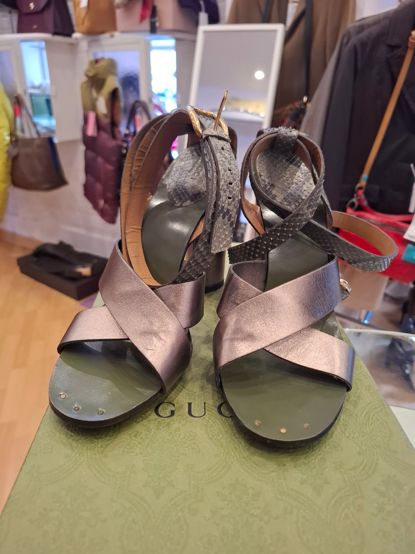 Scarpe Gucci n*40 pitone verdi