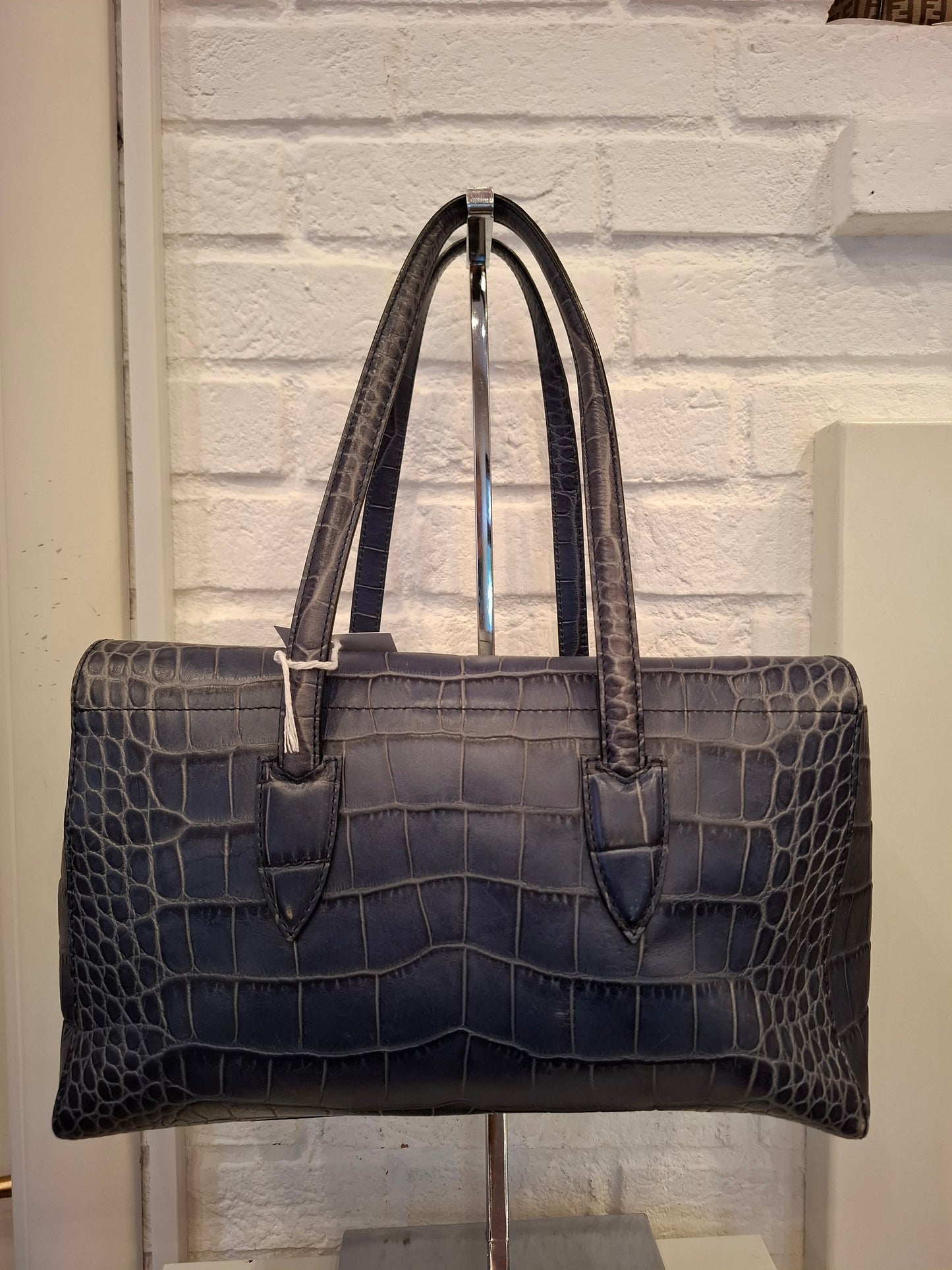 Borsa MaxMara blu stampa cocco