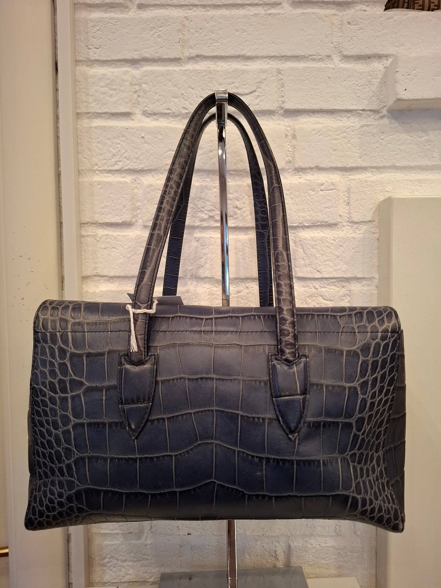 Borsa MaxMara blu stampa cocco