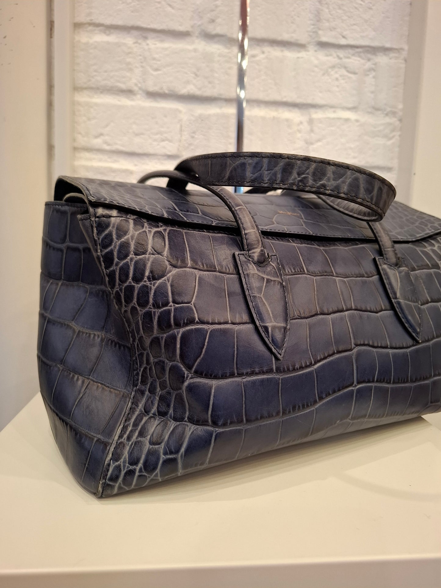 Borsa MaxMara blu stampa cocco