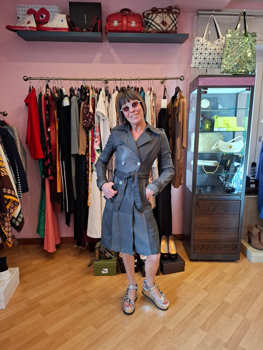 Trench in pelle Alessandro De Benedetti pazzesco! Tg xs/s