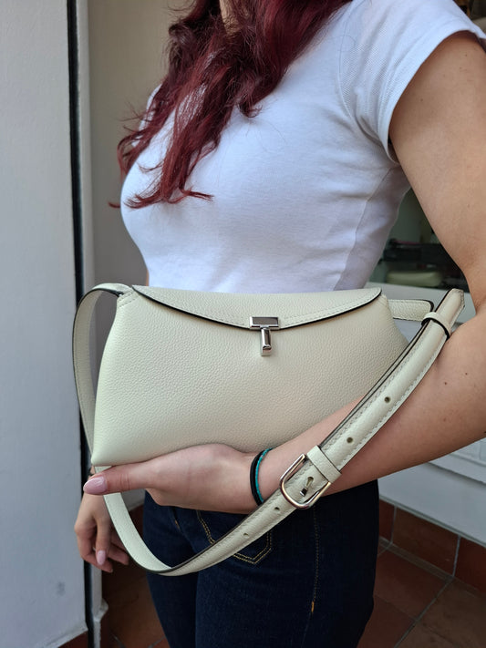 Borsa Toteme T Lock bianca