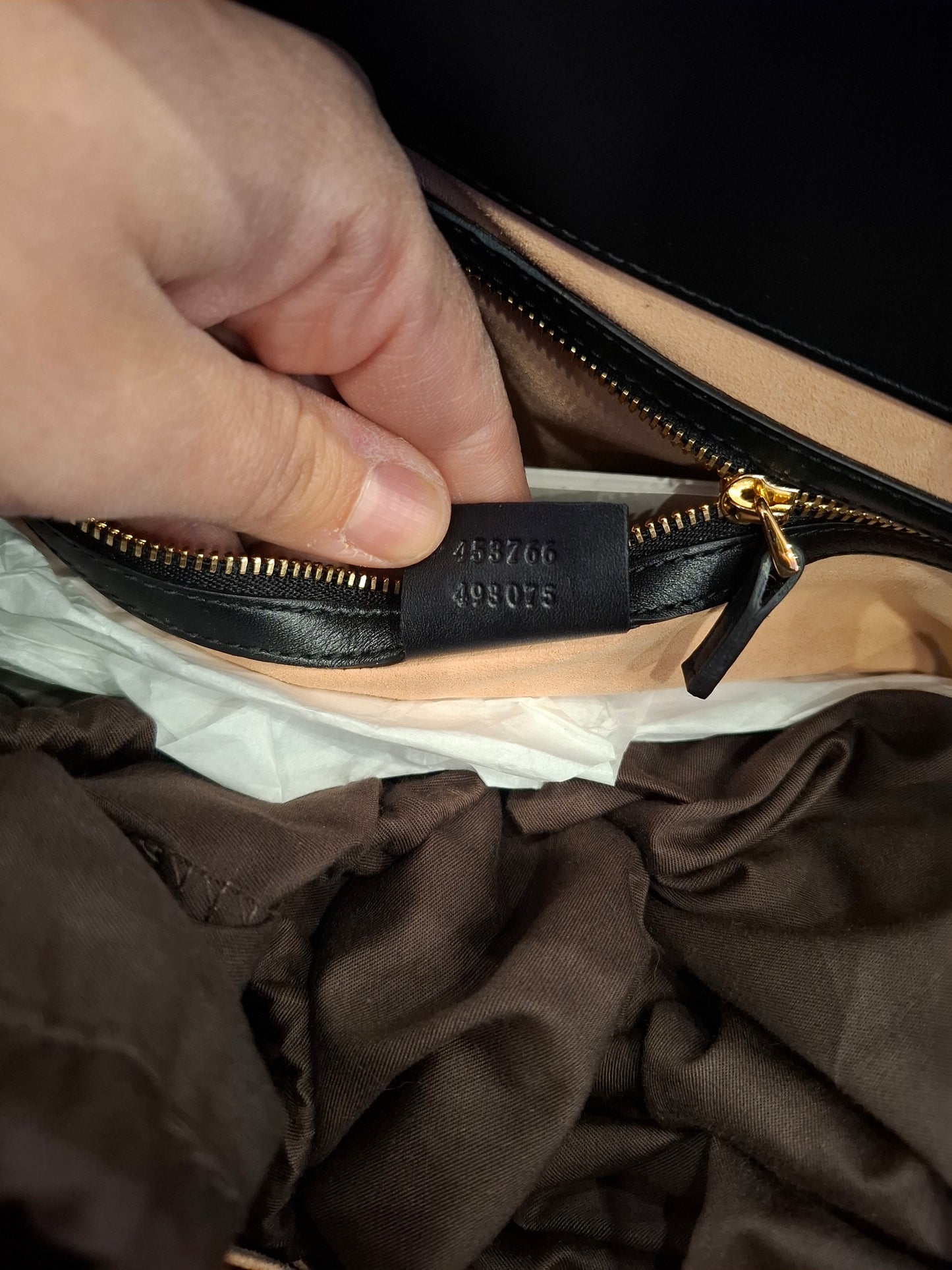 Borsa Gucci pelle nera manici bamboo
