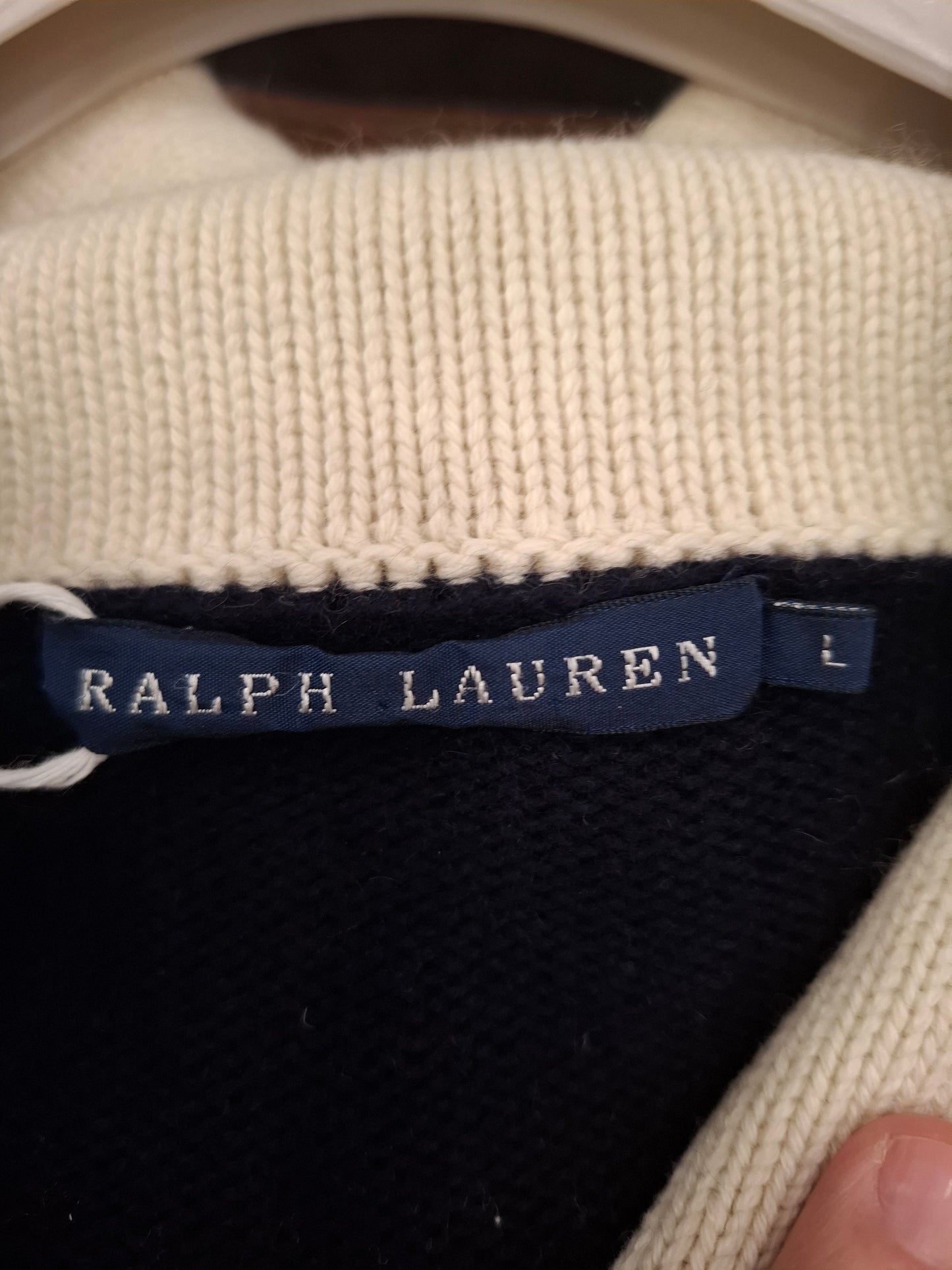 Golfino Ralph Lauren blu e bianco tg L