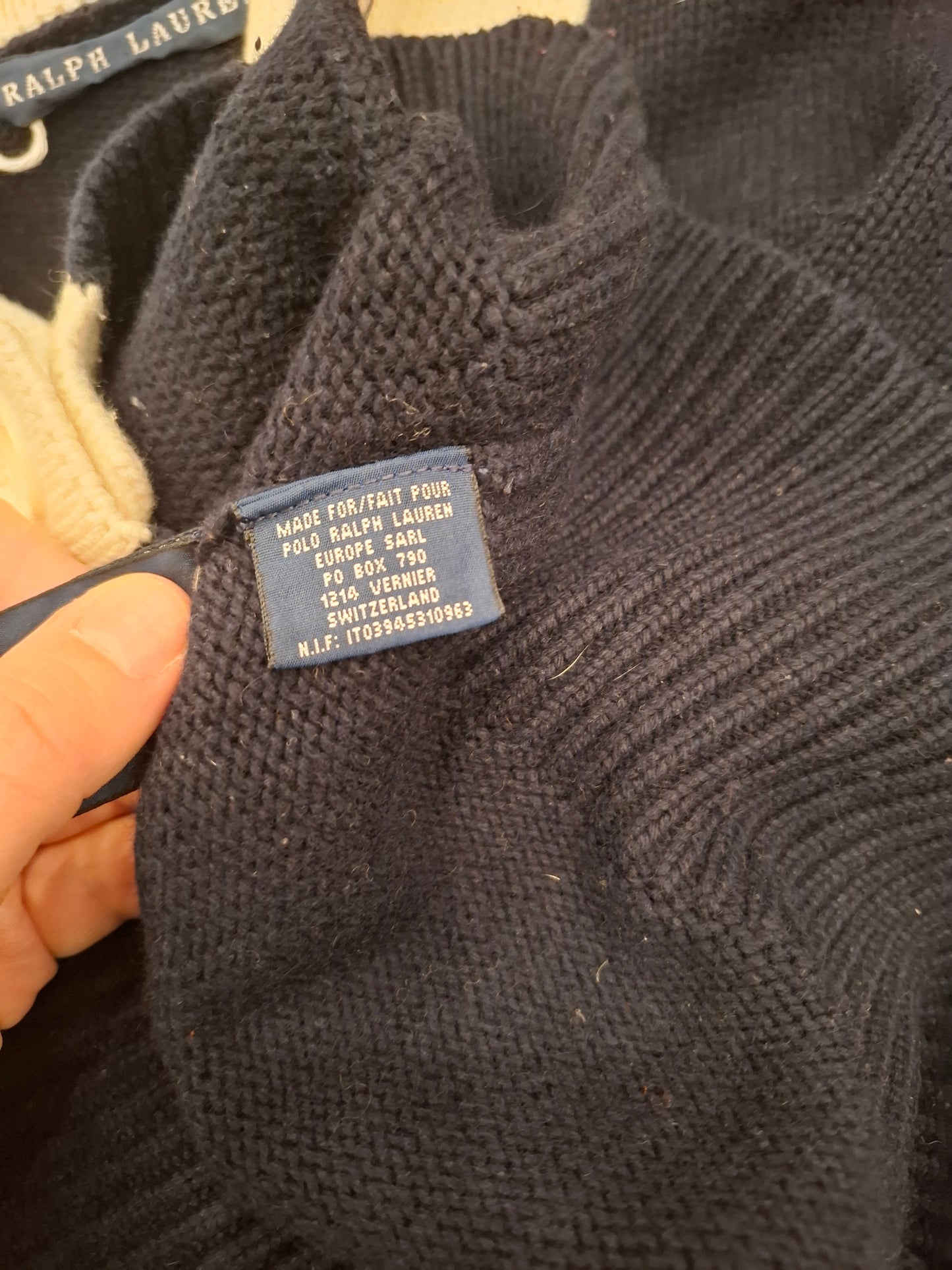 Golfino Ralph Lauren blu e bianco tg L