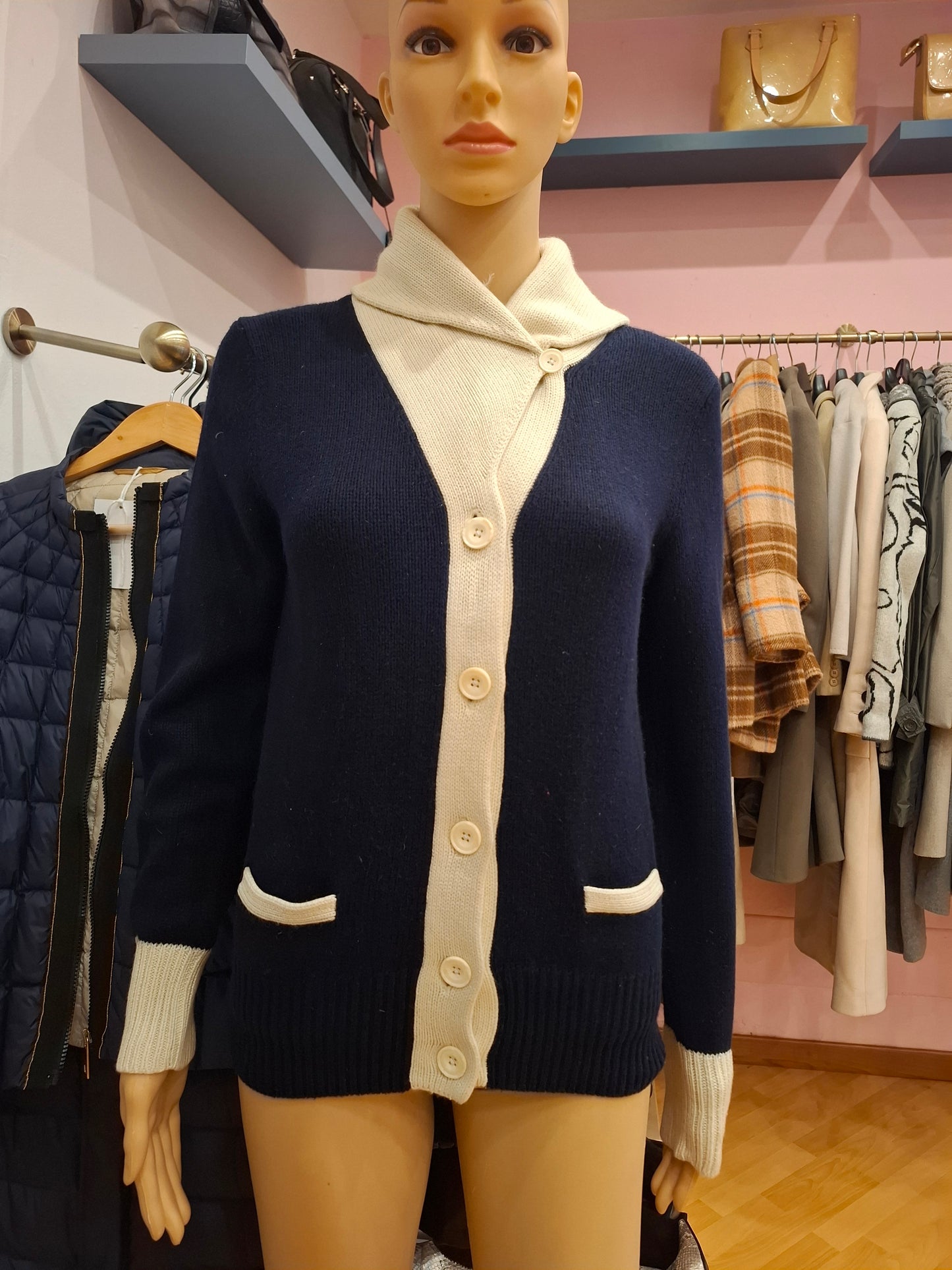 Golfino Ralph Lauren blu e bianco tg L