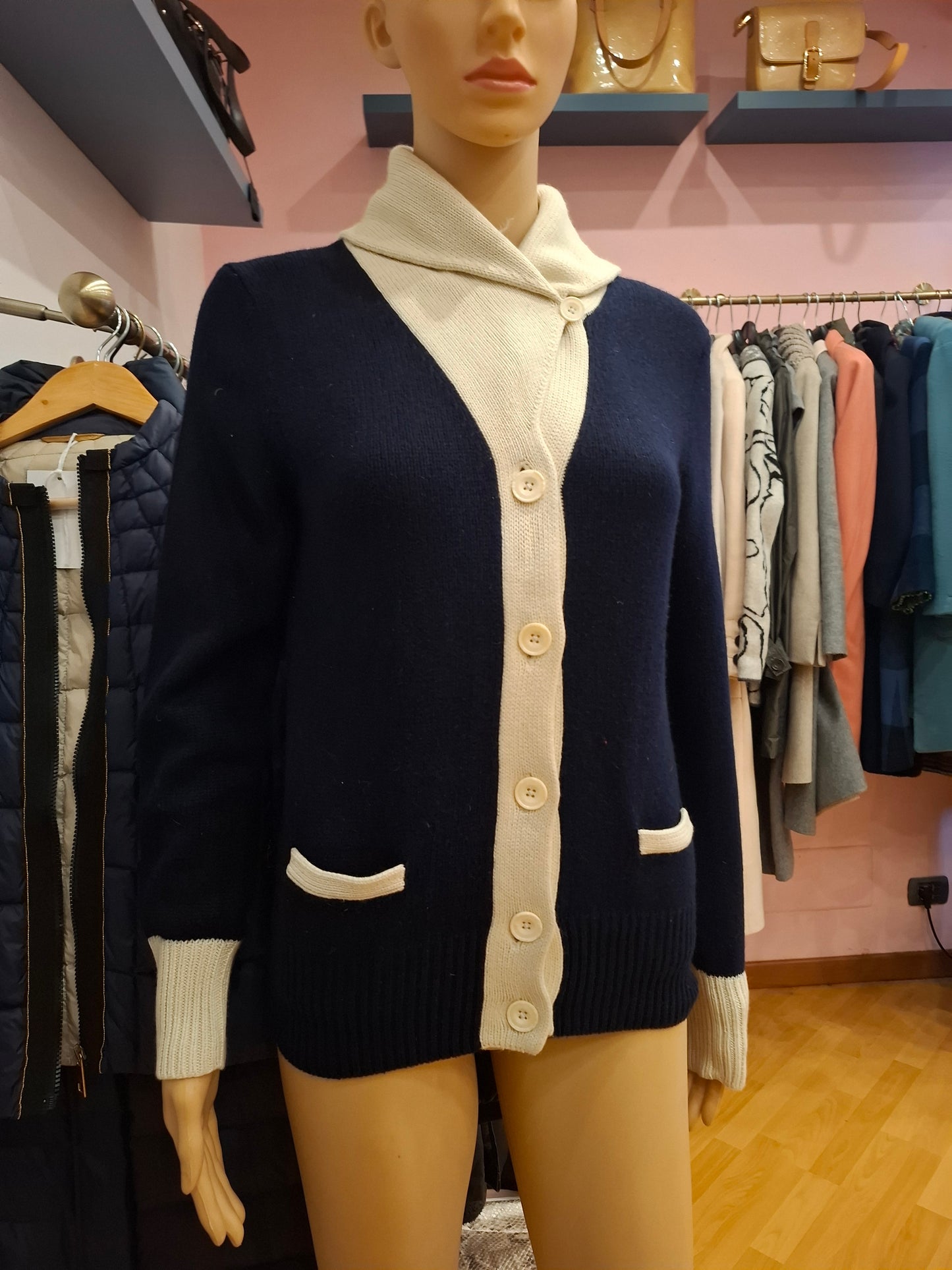 Golfino Ralph Lauren blu e bianco tg L