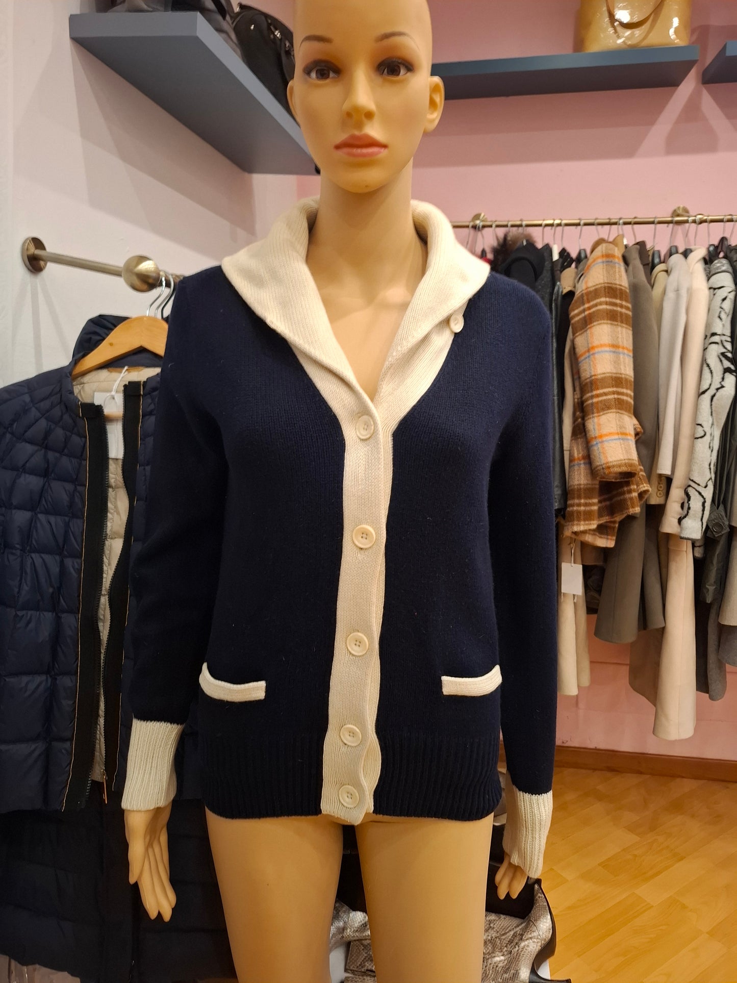 Golfino Ralph Lauren blu e bianco tg L