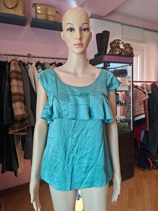 Blusa Miu Miu tg 40 verde pura seta