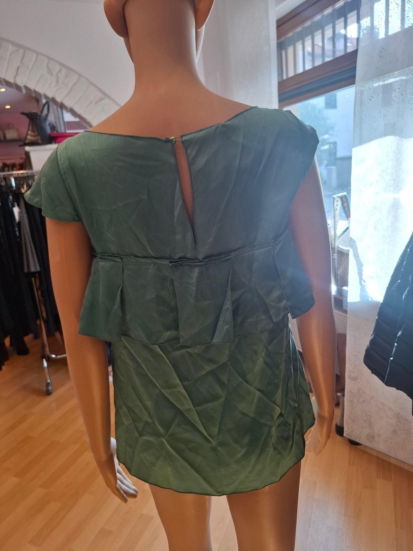 Blusa Miu Miu tg 40 verde pura seta