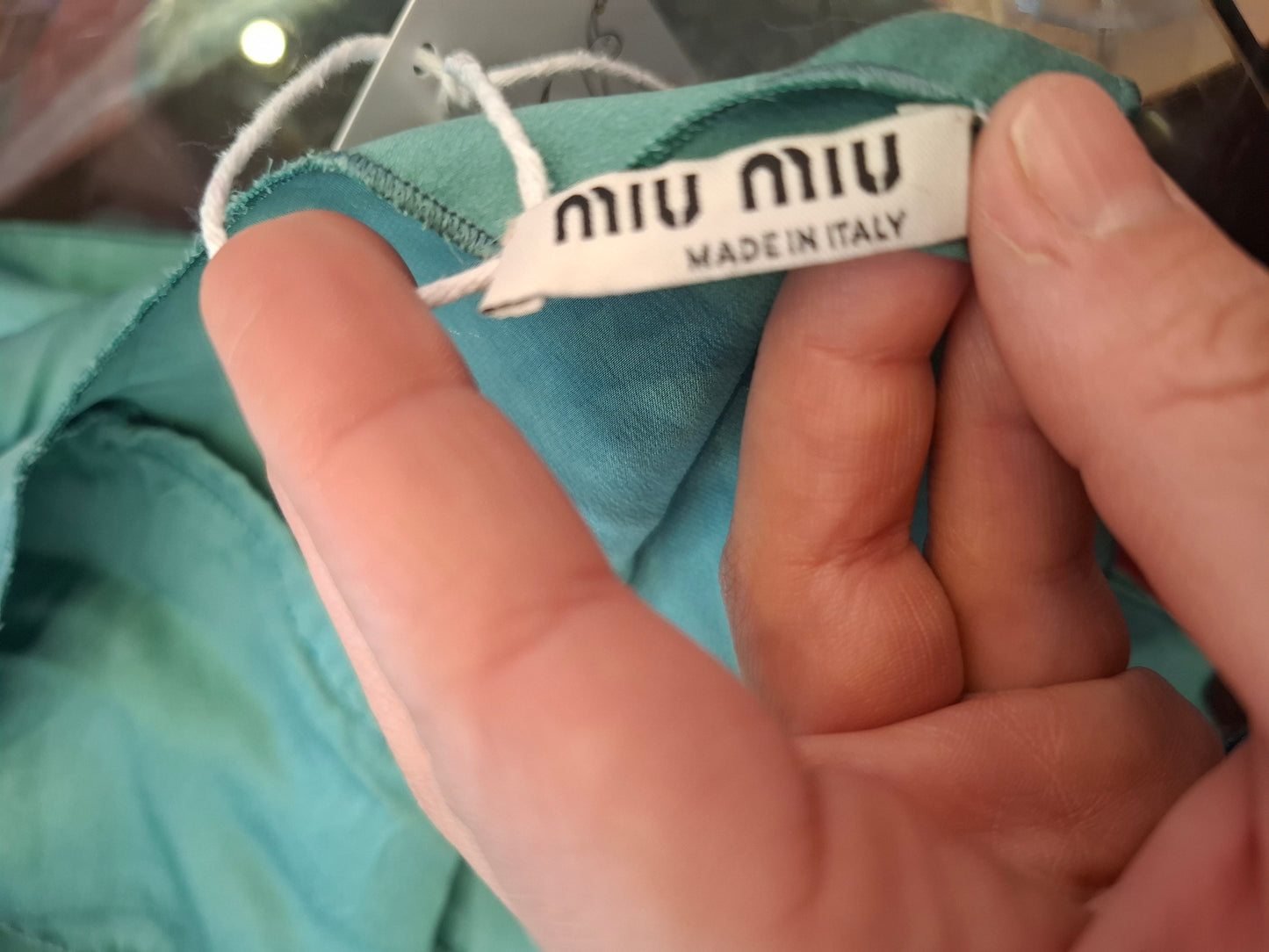 Blusa Miu Miu tg 40 verde pura seta