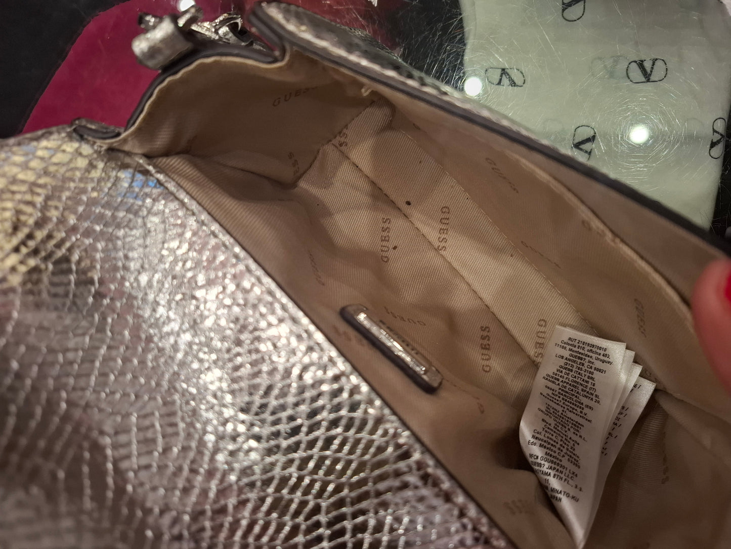 Borsa Guess argentata come nuova