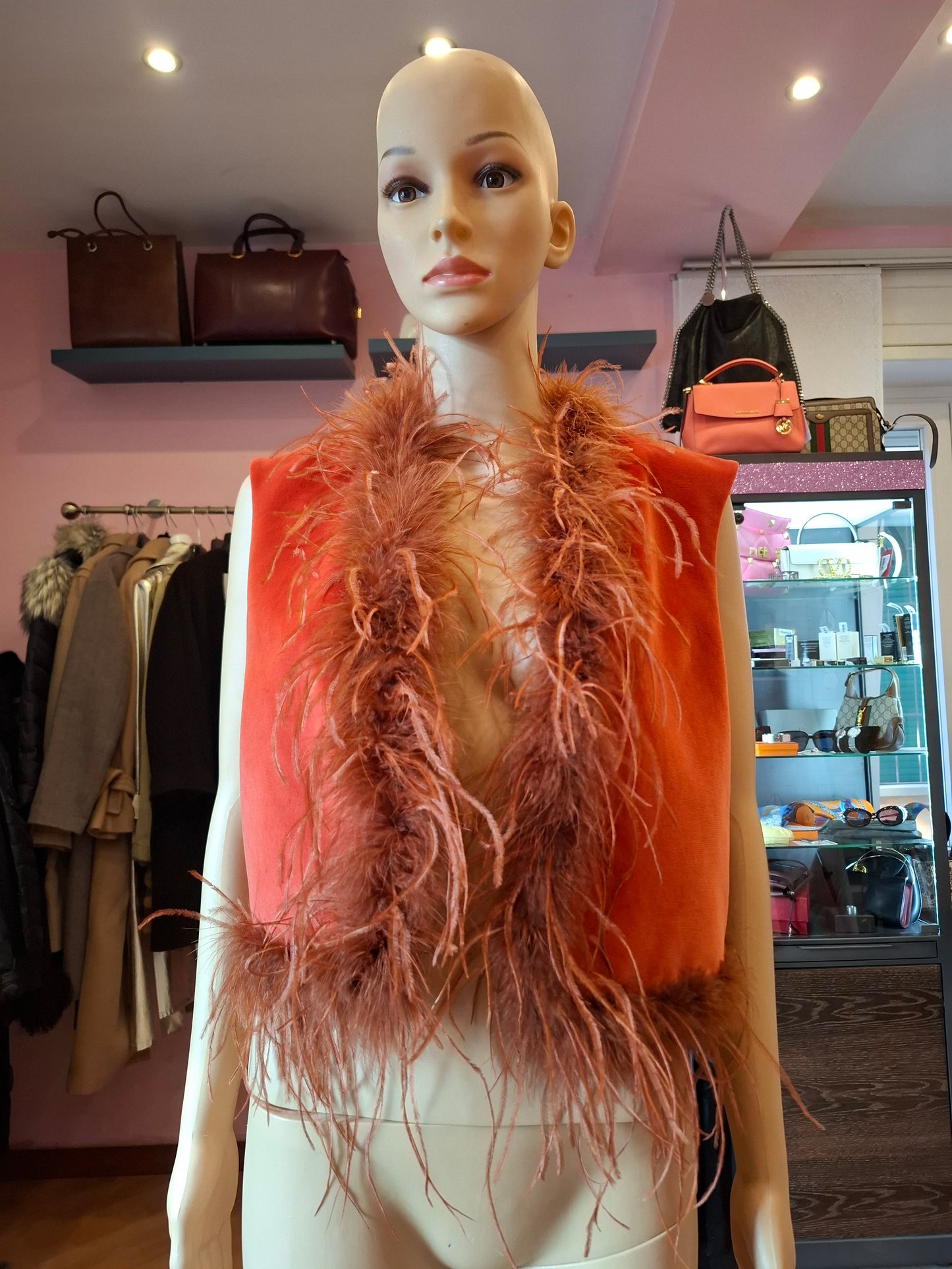 Gilet velluto&piume tg S/M