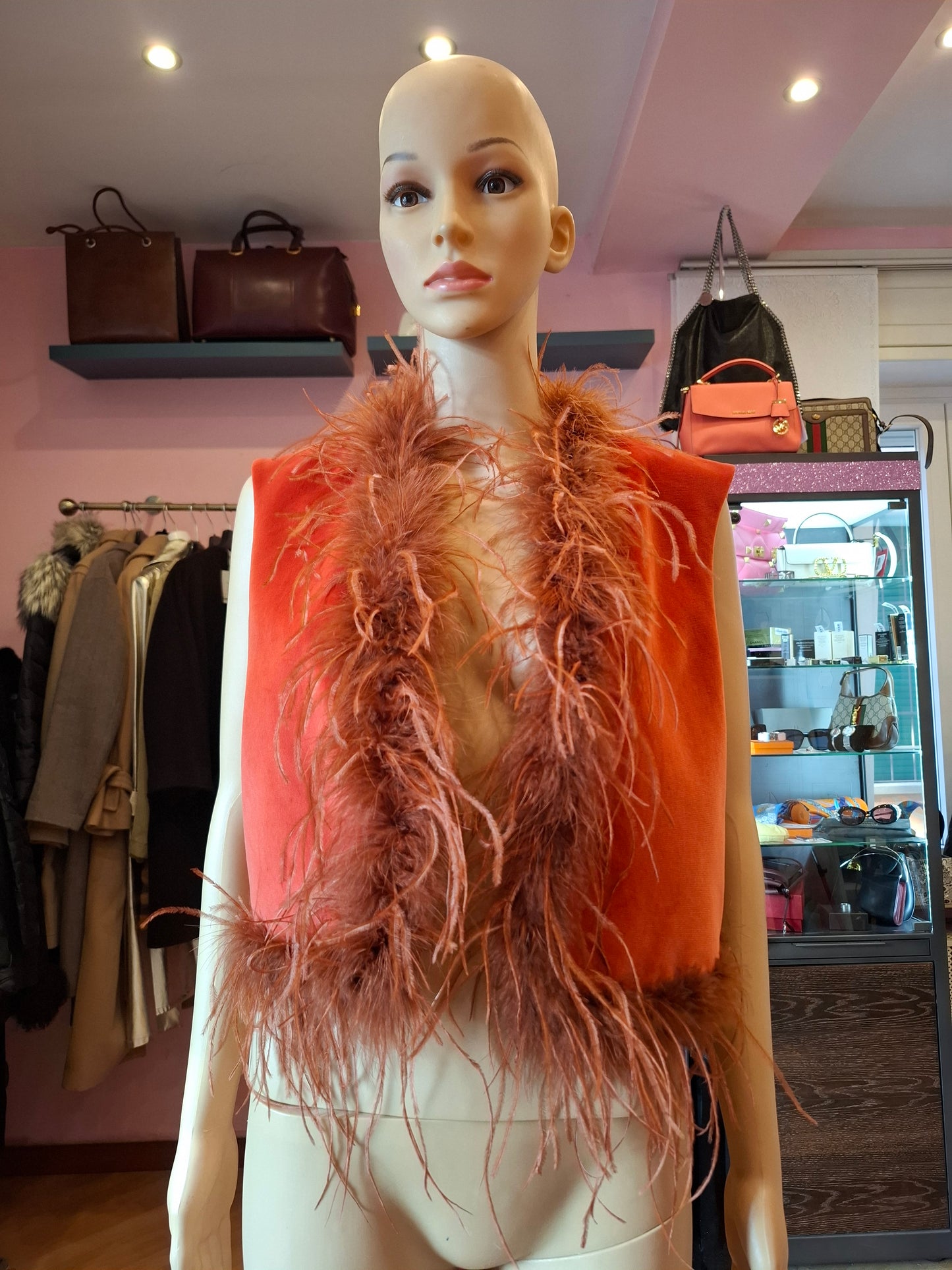 Gilet velluto&piume tg S/M